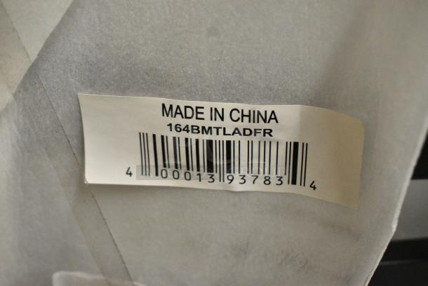 12 BRAND NEW SCRATCH AND DENT! Black Metal Ladder Back Chairs Including 164BMTLADFR Bar Height Chairs. Missing Some Cushions. 12 Times Your Bid! - Image 4 of 4