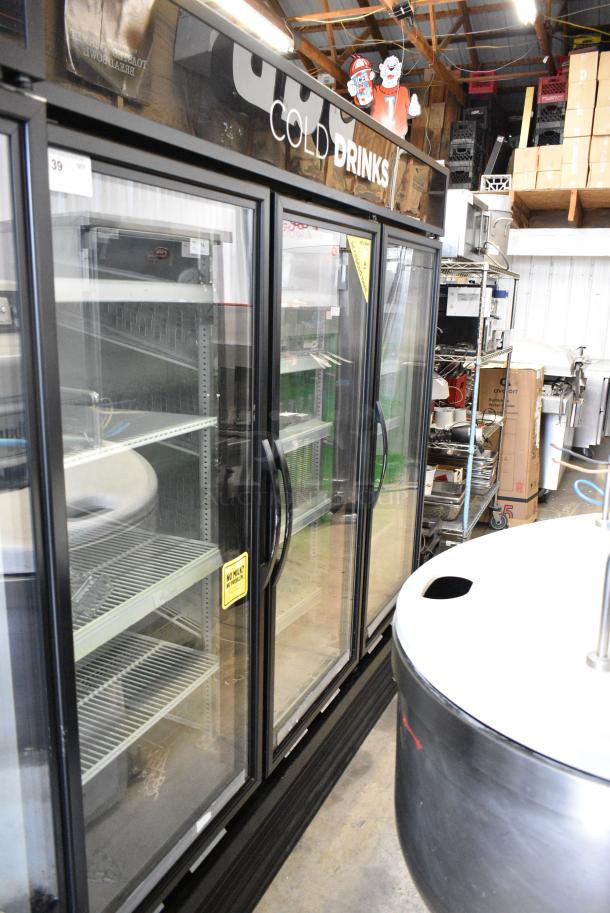 2017 True GDM-72-HC Metal Commercial 3 Door Reach In Cooler Merchandiser w/ Poly Coated Racks. 208-230 Volts, 1 Phase. Tested and Working! - Image 1 of 7