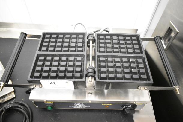 2023 Carnival King 382WBS180 Stainless Steel Commercial Countertop Single Brussels Belgian Waffle Maker. 120 Volts, 1 Phase. Tested and Working! - Image 3 of 6
