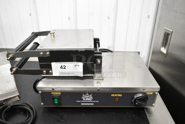 2023 Carnival King 382WBS180 Stainless Steel Commercial Countertop Single Brussels Belgian Waffle Maker. 120 Volts, 1 Phase. Tested and Working! - Image 4 of 6