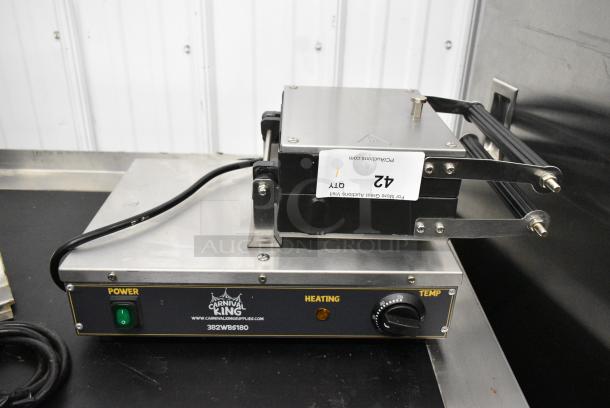 2023 Carnival King 382WBS180 Stainless Steel Commercial Countertop Single Brussels Belgian Waffle Maker. 120 Volts, 1 Phase. Tested and Working! - Image 5 of 6
