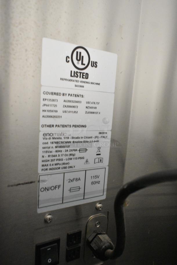 Enomatic 1876EC3ICNNN Stainless Steel Commercial Countertop 8 Slot Wine Serving System Merchandiser. 115 Volts, 1 Phase. Tested and Does Not Power On - Image 6 of 7