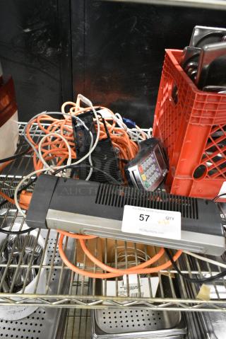ALL ONE MONEY! Lot of Various Items Including Verifone Credit Card Reader, Lasko 8H Unit and Extension Cord.