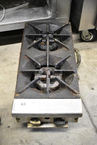 Rankin Delux RDHP-21 Stainless Steel Commercial Countertop Natural Gas Powered 2 Burner Range.
