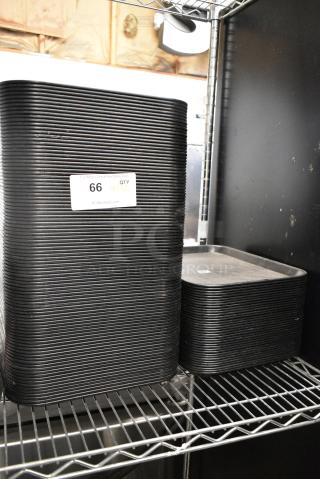 130 Carlisle Black Poly Food Trays. 130 Times Your Bid!