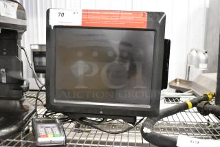 NCR 7616-1300-8801 POS Monitor w/ Verifone Credit Card Reader.
