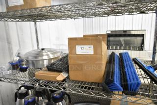 BRAND NEW SCRATCH AND DENT! Tier Lot of Various Items Including Broom Heads, Keyboard, Pot w Lid, Knobs.