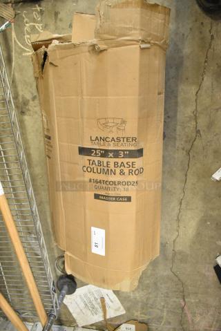 Box of 7 BRAND NEW SCRATCH AND DENT! 164TCOLROD25 Lancaster Table & Seating 25 3/16" Standard Height Table Base Column and Rod