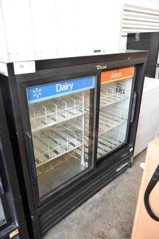 2019 True GDM-41SL-48-LD Metal Commercial 2 Door Reach In Cooler Merchandiser w/ Poly Coated Racks. 115 Volts, 1 Phase. Tested and Working!