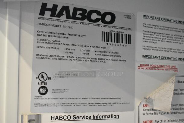2019 Habco SE18 Metal Commercial Single Door Reach In Cooler Merchandiser w/ Poly Coated Racks. 115 Volts, 1 Phase. Tested and Working! - Image 4 of 4