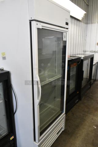 2024 True TSCI-600R-G-PH Metal Commercial Single Door Reach In Cooler Merchandiser w/ Poly Coated Racks. 115 Volts, 1 Phase. Tested and Working!