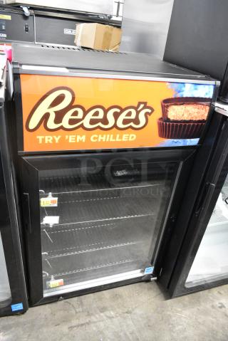 IDW G-6-C234B Metal Commercial Single Door Reach In Mini Cooler Merchandiser w/ Poly Coated Racks. 115 Volts, 1 Phase. Tested and Working!