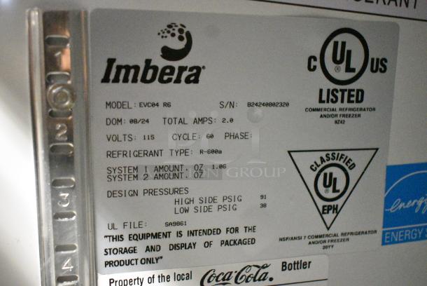BRAND NEW! Imbera EVC04 Metal Commercial Single Door Reach In Mini Cooler Merchandiser w/ Poly Coated Racks. 115 Volts, 1 Phase. Tested and Working! - Image 3 of 3