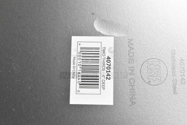 4 BRAND NEW SCRATCH AND DENT! 4070142 Choice 2/3 Size 4" Deep Anti-Jam Stainless Steel Steam Table / Hotel Pan - 24 Gauge. 4 Times Your Bid! - Image 4 of 4