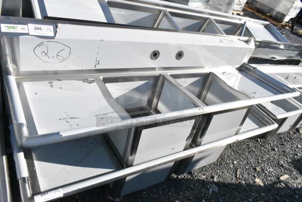 BRAND NEW SCRATCH AND DENT! Regency 600S21717218 Stainless Steel 2 Bay Sink w/ Dual Drain Boards. No Legs. Bays 12x17x12. Drain Boards 16x18 - Image 1 of 5