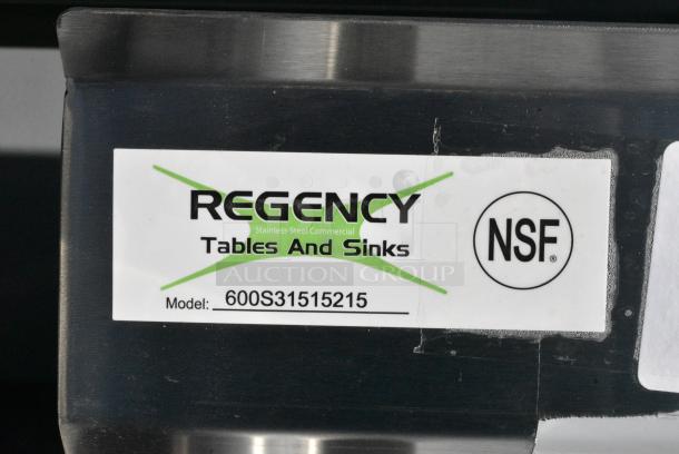 BRAND NEW SCRATCH AND DENT! Regency 600S31515215 Stainless Steel 3 Bay Sink w/ Dual Drain Boards. No Legs. Bays 15x15x12. Drain Boards 12x16 - Image 5 of 5