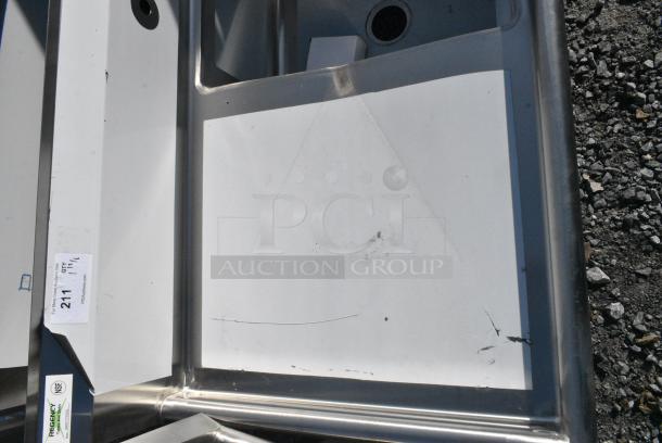 BRAND NEW SCRATCH AND DENT! Regency 600S1172324L Stainless Steel Single Bay Sink w/ Left Side Drain Board. No Legs. Bays 17x23x12. Drain Board 22x24 - Image 2 of 5