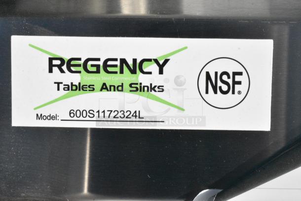 BRAND NEW SCRATCH AND DENT! Regency 600S1172324L Stainless Steel Single Bay Sink w/ Left Side Drain Board. No Legs. Bays 17x23x12. Drain Board 22x24 - Image 5 of 5