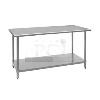 BRAND NEW SCRATCH AND DENT! Regency 600T3048G 30" x 48" 18-Gauge 304 Stainless Steel Commercial Work Table with Galvanized Legs and Undershelf. May Be Missing Pieces.