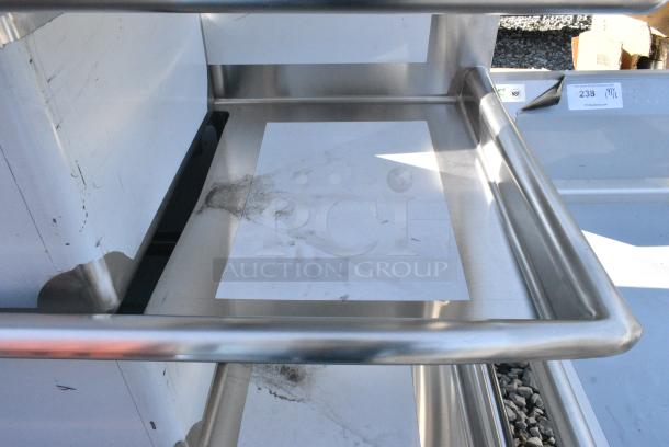 BRAND NEW SCRATCH AND DENT! Steelton 522CS31620LR Stainless Steel Commercial 3 Bay Sink w/ Dual Drain Boards. No Legs. Bays 16x20x12. Drain Boards 16x22 - Image 7 of 8