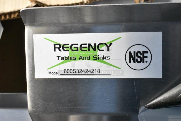 BRAND NEW SCRATCH AND DENT! Regency 600S32424218 Stainless Steel Commercial 3 Bay Sink w/ Dual Drain Boards. No Legs. Bays 24x24x14. Drain Boards 16x25 - Image 5 of 5