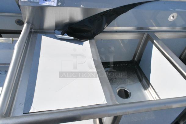 BRAND NEW SCRATCH AND DENT! Regency 600S31824218 Stainless Steel Commercial 3 Bay Sink w/ Dual Drain Boards. No Legs. Bays 18x24x14. Drain Boards 16x25 - Image 2 of 5