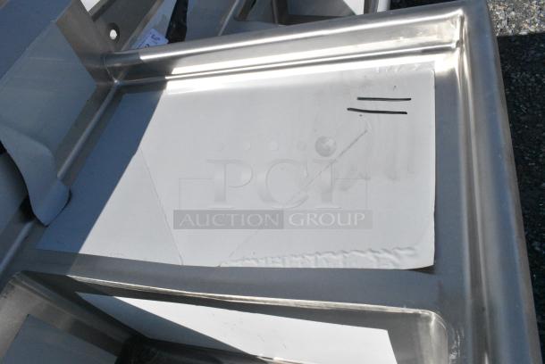 BRAND NEW SCRATCH AND DENT! Regency 600S31824218 Stainless Steel Commercial 3 Bay Sink w/ Dual Drain Boards. No Legs. Bays 18x24x14. Drain Boards 16x25 - Image 4 of 5