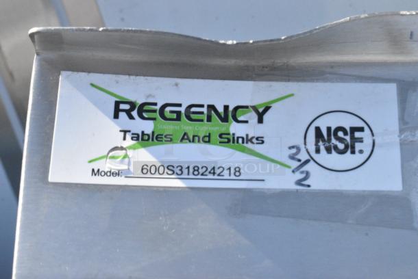 BRAND NEW SCRATCH AND DENT! Regency 600S31824218 Stainless Steel Commercial 3 Bay Sink w/ Dual Drain Boards. No Legs. Bays 18x24x14. Drain Boards 16x25 - Image 5 of 5