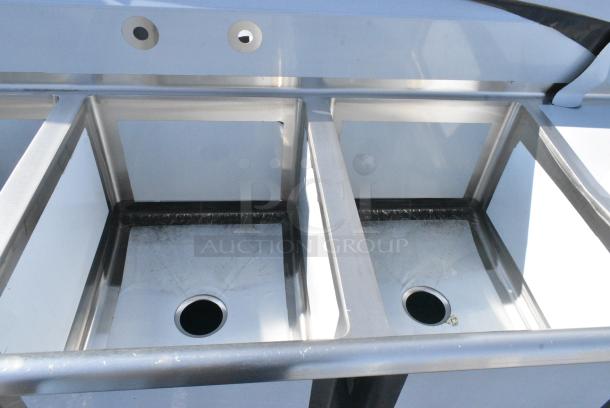 BRAND NEW SCRATCH AND DENT! Regency 600S31824218 Stainless Steel Commercial 3 Bay Sink w/ Dual Drain Boards. No Legs. Bays 18x24x14. Drain Boards 16x25 - Image 2 of 6