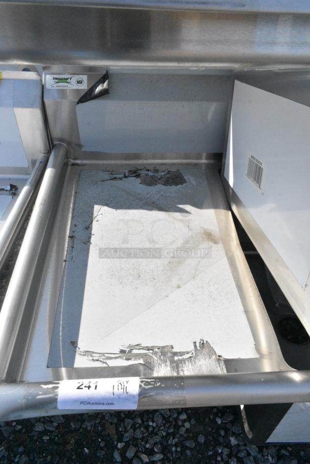 BRAND NEW SCRATCH AND DENT! Regency 600S31824218 Stainless Steel Commercial 3 Bay Sink w/ Dual Drain Boards. No Legs. Bays 18x24x14. Drain Boards 16x25 - Image 4 of 6