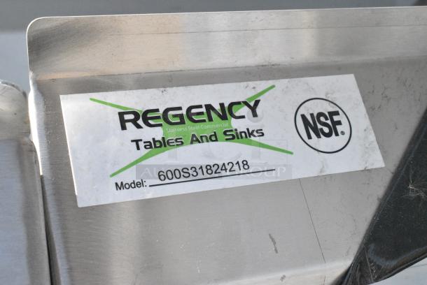 BRAND NEW SCRATCH AND DENT! Regency 600S31824218 Stainless Steel Commercial 3 Bay Sink w/ Dual Drain Boards. No Legs. Bays 18x24x14. Drain Boards 16x25 - Image 6 of 6