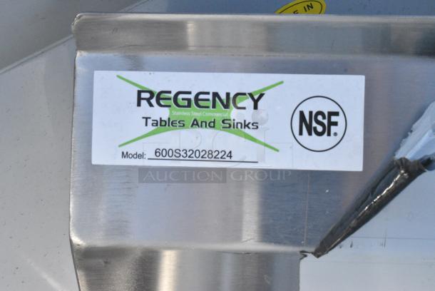 BRAND NEW SCRATCH AND DENT! Regency 600S32028224 Stainless Steel Commercial 3 Bay Sink w/ Dual Drain Boards. No Legs. Bays 20x28x18. Drain Boards 24x30 - Image 5 of 5