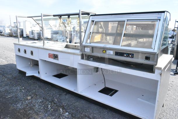 Stainless Steel Commercial Buffet Station w/ Alto Shaam ED2-48/2S 2 Tier Heated Merchandiser Case, Hot Well, Sneeze Guard, 3 Heat Lamps, 3 Wells, 2 Cup Dispensers. 120/208/240 Volts, 1 Phase. - Image 2 of 15