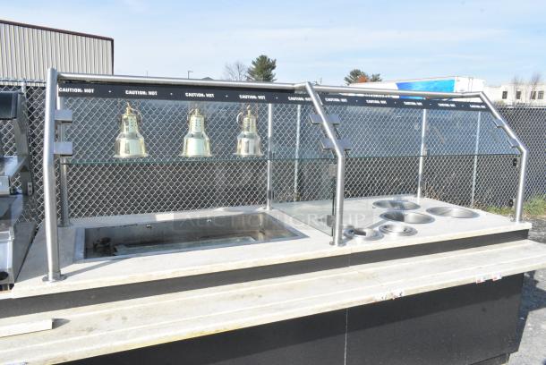 Stainless Steel Commercial Buffet Station w/ Alto Shaam ED2-48/2S 2 Tier Heated Merchandiser Case, Hot Well, Sneeze Guard, 3 Heat Lamps, 3 Wells, 2 Cup Dispensers. 120/208/240 Volts, 1 Phase. - Image 4 of 15