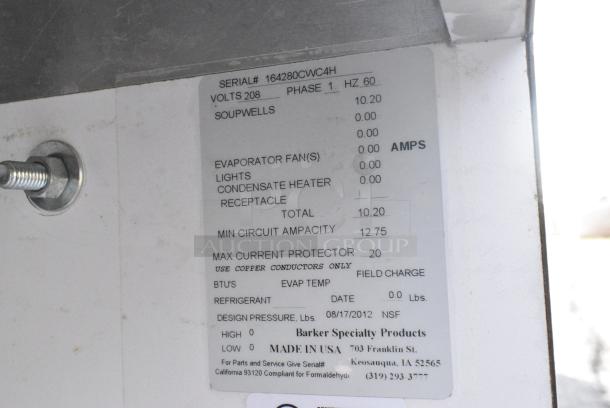 Stainless Steel Commercial Buffet Station w/ Alto Shaam ED2-48/2S 2 Tier Heated Merchandiser Case, Hot Well, Sneeze Guard, 3 Heat Lamps, 3 Wells, 2 Cup Dispensers. 120/208/240 Volts, 1 Phase. - Image 10 of 15