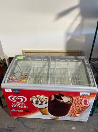 NICE! Two Door Slide Ice Cream Merchandiser Freezer w/ Shelves - Item #1152871