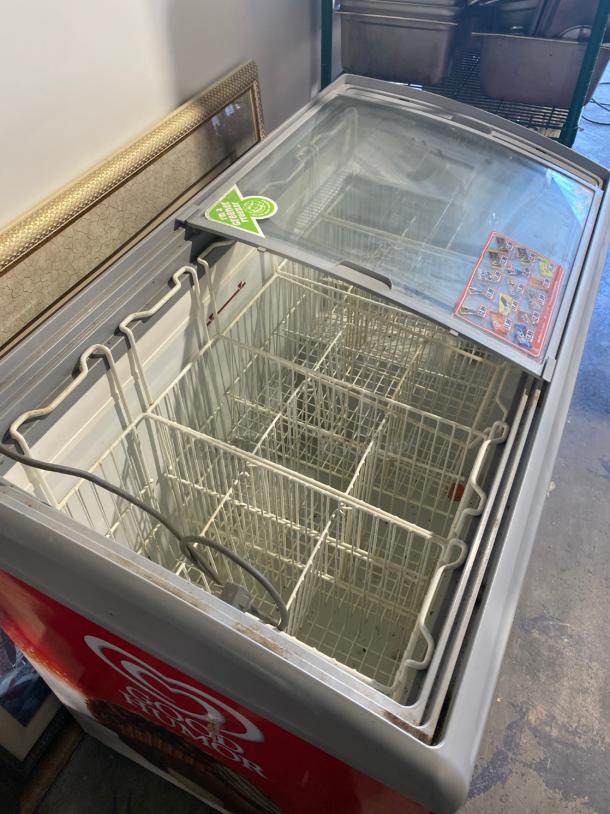 NICE! Two Door Slide Ice Cream Merchandiser Freezer w/ Shelves - Image 2 of 2