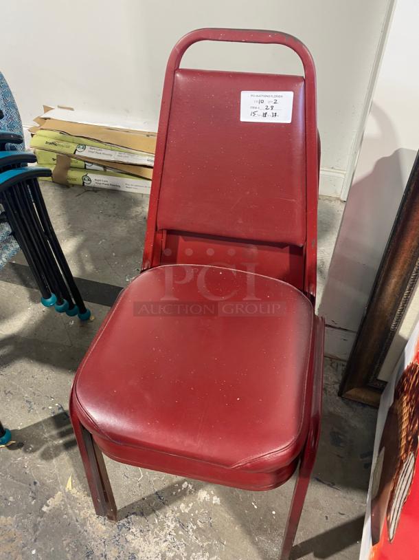 Red Vinyl Chairs - Image 1 of 2