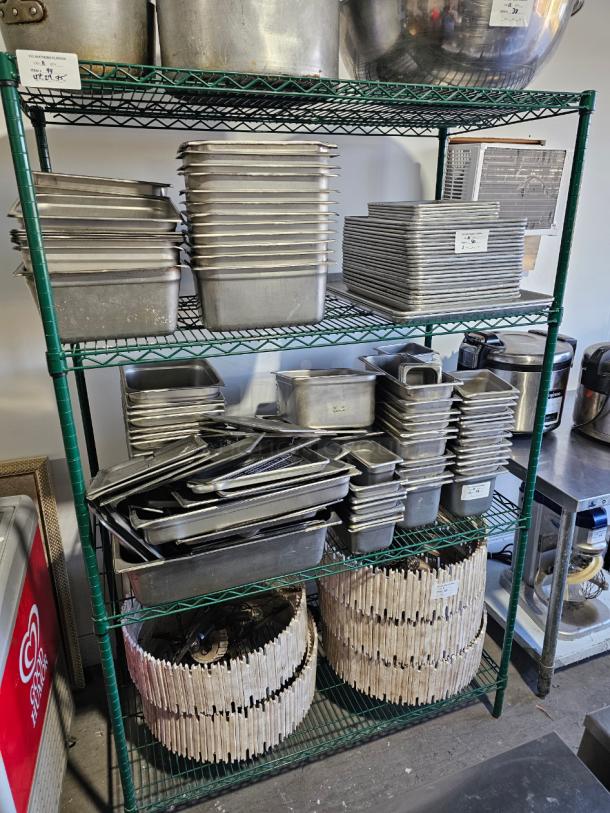 Green Metro Wire Racking - 4 Shelf (RACKING ONLY) - Image 1 of 1