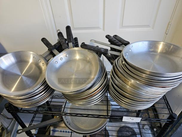 WOW! HUGE Lot Frying Pans, Various Sizes SHELVING INCLUDED! - Image 2 of 2