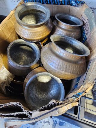 BEAUTIFUL! Lot Approx. 10 Copper Serving Bowls w/ Lids
