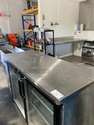 TESTED Spartan Refrigeration SSGBB-60 60.75" W Stainless Steel 2 Glass Doors Back Bar - 115 Volts