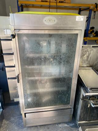 WOW! Nice Chicken Rotisserie Rotary Grill w/ 4 Spits & Drip Pan!