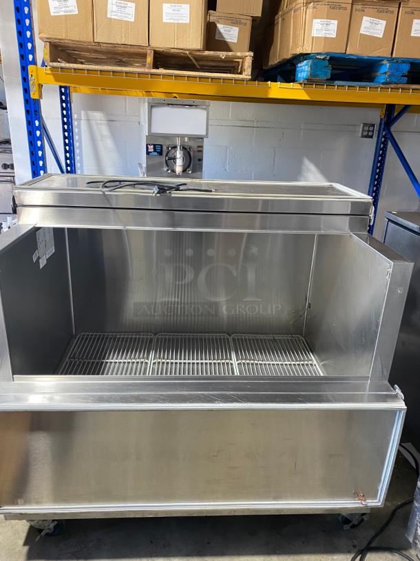 NICE Reach In Cooler Milk Refrigerator w/ Casters - NEEDS POWER CORD - Image 2 of 4