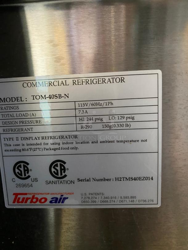 Turbo Air TOM-40SB-N Slim Line 39" Black Horizontal Air Curtain Display Case - Untested - Image 3 of 4