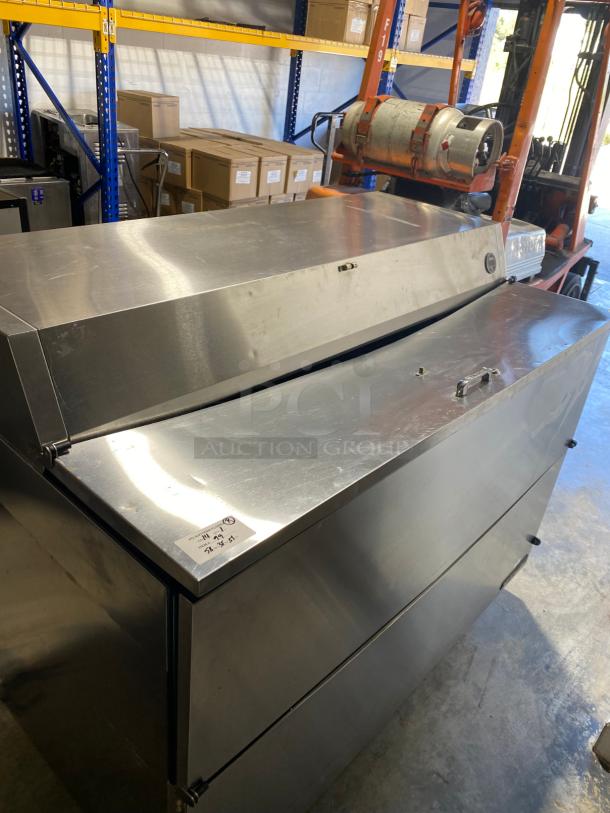 True TMC-58-S 58 1/4" One Sided Milk Cooler with Stainless Steel Exterior and Aluminum Interior - Needs Repair - Image 1 of 5