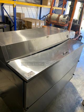True TMC-58-S 58 1/4" One Sided Milk Cooler with Stainless Steel Exterior and Aluminum Interior - Needs Repair