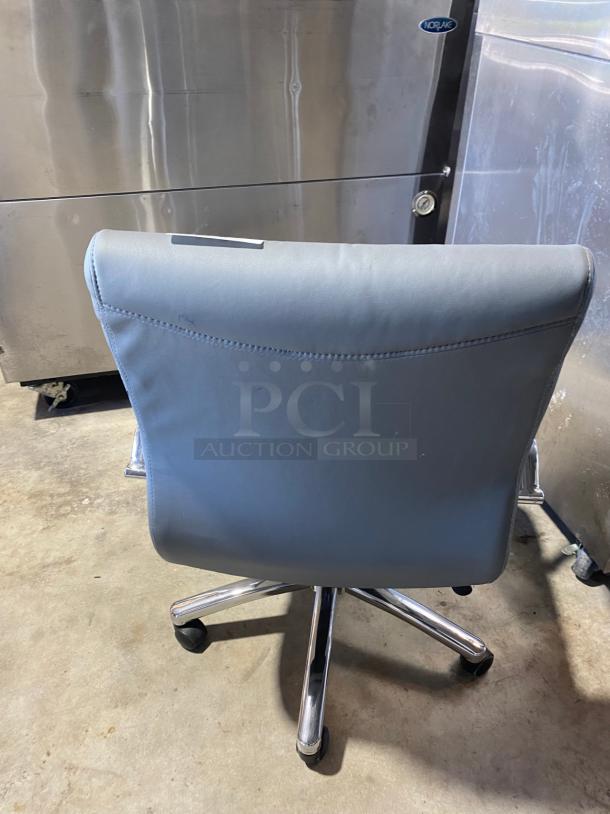 Grey Vinyl Office Chair on Casters - Image 2 of 2