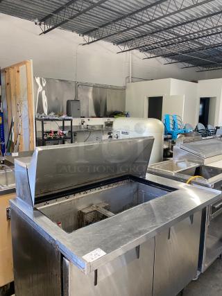 TESTED True TSSU-48-18M-B-HC 48 3/8" 2 Door Mega Top Refrigerated Sandwich Prep Table