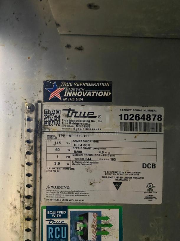 NICE True TPP-AT-67-HC 67 3/8" 2 Door Refrigerated Pizza Prep Table - Image 3 of 3